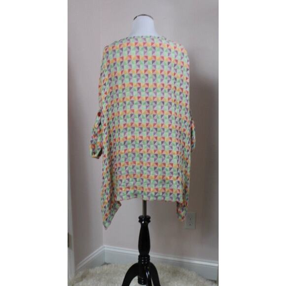 RALSTON Sz S Small Rainbow Multi Linen Lagenlook Oversize Top Tunic NWT - Picture 3 of 8